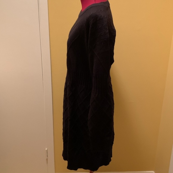 NWOT Solid Crew Neck Sweater Dress, Casual Long Sleeve Knitted Mini Dress - Picture 6 of 10